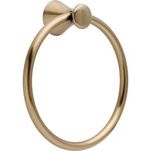 lot 6375 image: Delta Lahara (1-Pack) Hand Towel Holder Champagne Bronze Towel Racks for Bathroom Wall Round Towel Ring Holder for Bath Towel Hanger for Kitchen, Bathroom Accessories 73846-CZ