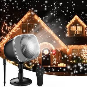 lot 6386 image: Syslux Christmas Snowfall Projector Lights, Indoor Outdoor Holiday Lights with Remote Control White Snow for Halloween Xmas Party Wedding Garden Landscape Decoration��Snow Spots��