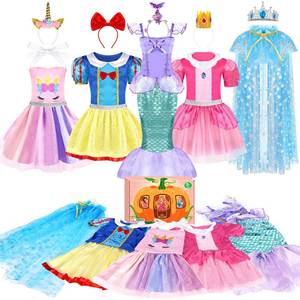 lot 6396 image: EULRGAUS Princess Dress Up, Dress Up Clothes for Girls 3-6, Cosplay Princess Costume Gift Set with Princess Dresses and Princess Toys, Pretend Play Toddler Girl Toys, Halloween Christmas Birthday Gift