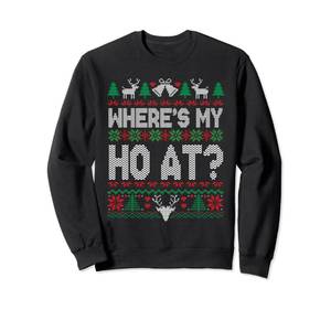 lot 6419 image: Gildan Size M Where My Hos At Ho Matching Couple Christmas Ugly Sweater Sweatshirt