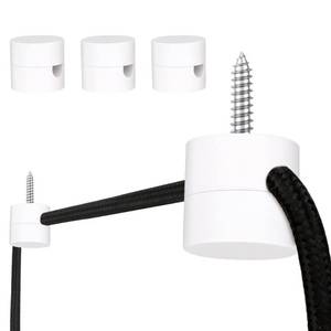 lot 6420 image: Zevnico 3 Pack Swag Hooks for Ceiling Lights, White Pendant Light Hanging Hooks, DIY Lamp Hanging Electric Wire Cable Cord Chandelier Fixture Hardware