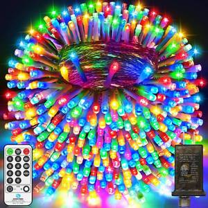 lot 6444 image: JXLEDAYY 200 FT 500 LED Christmas Lights Outdoor Fairy Lights Plug in Extra Long String Lights Waterproof 8 Modes Timer for Outside House Tree Garden Yard Wedding Party Decorations-Multicolored