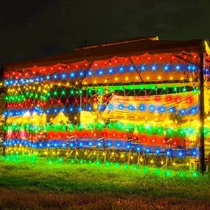 lot 6447 image: weillsnow 198 LED 9.8ft x 6.6ft Christmas Net Lights, Connectable 8 Lighting Twinkle Modes Mesh Lights for Christmas Outdoor Patio Garden Bush Fence Decorations (Multi-Colored)