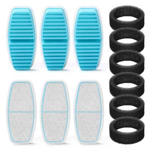 lot 6448 image: FOFNON Dog Water Fountain Filter 12 Pet Water Fountain Filters - Including 6 Pieces of Filters  6 Pieces Sponges - Suitable for FOFNON Wired DogCat Fountain