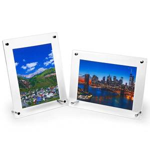 lot 6459 image: HESIN 2 Pack Acrylic Picture Frame 6 x9 Desktop Tabletop Photo Frame Wall Mounted Certificate Sign Holder Artwork Print Display Stand Fit Canvas size for A5,6 x8�� or 6x9 Frame Inside