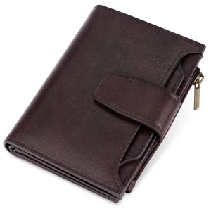 lot 6483 image: Airkit Small Wallet Women RFID Blocking Genuine Leather Bifold Compact Card Holder Wallet for Women with Zipper Coin Pocket 4 ID Window