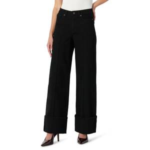 lot 6486 image: Amazon Essentials (Demis Pick) Womens High-Rise Wide Leg Cuffed Jean, Black, 16