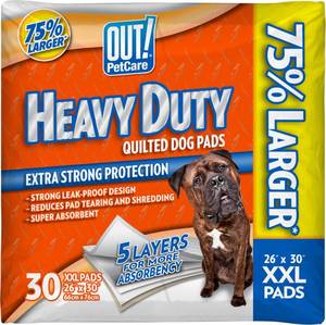 lot 7152 image: OUT Petcare Puppy Pads XXL, Heavy Duty, Leak Proof Pee Pads for Dogs, Potty Training & Housebreaking, Puppy Essentials (26x30, 30 Count)
