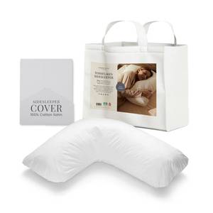 lot 7155 image: FOSSFLAKES Side Sleeper Pillow L-Shaped with Cover �� Ergonomic Contour Cushion for Body Alignment �� Orthopedic Support, Luxury Breathable Bedding by Nordic Sleep