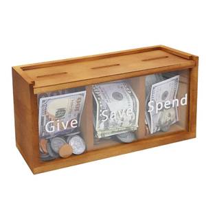 lot 7159 image: Mczxon Spend Save Give Piggy Bank for Kids, Money Coin Savings Piggy Bank Jar Box for Kids Child Safe Money Saver, Teach Children About Giving & Saving Money Piggy Box for Childrens Boys Girls