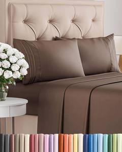 lot 7179 image: King Size 4 Piece Sheet Set - Comfy Breathable & Cooling Bed Sheets Set - Hotel Luxury Bedding for Women, Men, Kids, Teens, Boys & Girls - Deep Pockets, Ultra-Soft and Wrinkle Free - Oeko-Tex - Brown