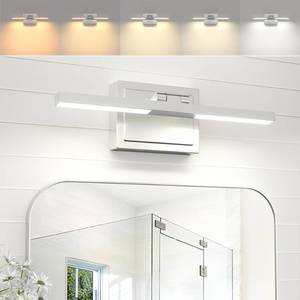 lot 7203 image: NIORSUN 15.7 Inch Modern Bathroom Light Fixture, 20W 5CCT Dimmable LED Chrome Bathroom Vanity Lights Over Mirror, Vanity Lights for Bathrooms Restroom Mirror- ETL Certified