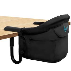 lot 7214 image: Hook on High Chair,Portable Foldable High Chair for Babies 6-36 Months, Includes Storage Bag (Black)