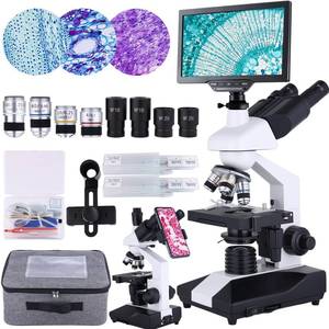 lot 7231 image: High-Power Compound Trinocular Microscope - 40X to 5000X Magnification, 7 HD Screen,Dual-Stage Mechanical Stage, LED Illumination - Perfect for Adults and Laboratory Use