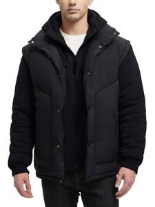 lot 7233 image: JAWERU Winter Coats For Men Winter Jackets Water Resistant Warm Thicken Insulated Hooded Windproof Coat 7195-Black-XL