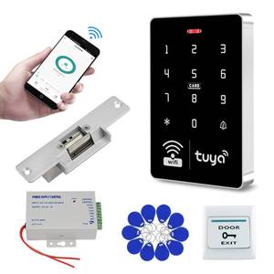 lot 7237 image: QTTYELOK WiFi Tuya APP Access Control System Waterproof Kits RFID Keypad Controller 125KHz 13.56MHz  Door Electric Strike Lock  DC12V Power Supply, 10,000 Large User Capacity