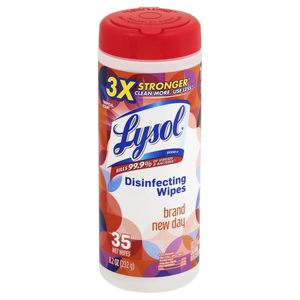 lot 8315 image: Lysol Disinfectant Wipes, Multi-Surface Antibacterial Cleaning Wipes, Dorm Room Essentials for Disinfecting and Cleaning, Mango and Hibiscus Scent, 35ct (Pack of 1)