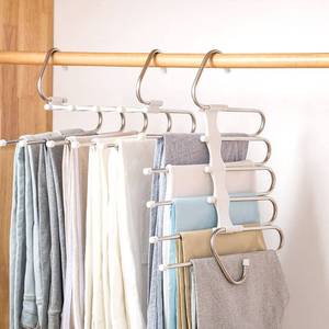 lot 8340 image: Kalimdor Pants Hangers 2 Pack Space Saving Metal Closet Organizer,Clothes Pants Hangers,Anti-Slip Design,Closet Organizers and Storage for Pants Jeans Skirts Scarf Legging