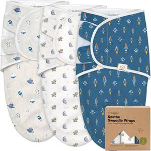 lot 8342 image: 3-Pack Organic Baby Swaddle Sleep Sacks - Swaddles for Newborns, Infant 0-3 Months, Baby Girls, Boys, Soft & Snug Newborn Sleep Sack, Nursery Swaddling Blankets (Cosmo)