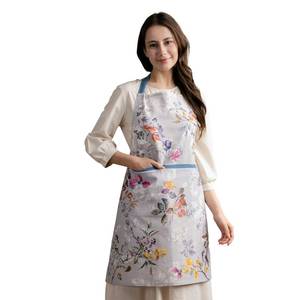 lot 8348 image: Maison d Hermine 100% Cotton Apron for women with Pocket Kitchen Chef Fall Apron for Men Cooking Gardening Server Waitress Maid (Equinoxe - Grey)