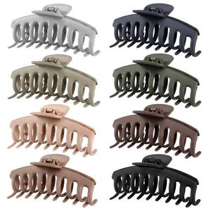 lot 8387 image: TOCESS Hair Claw Clips for Women �� Large Clips for Thin Thick Hair Big Neutral Claw for Curly Hair Matte Nonslip Strong Hold 4.33 Inch Jumbo Claws Jaw Set (8 Pcs)