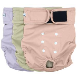 lot 8394 image: Grecle Washable Female Dog Diapers - Premium Reusable Diapers for Doggie in Heat - Highly Absorbent Dog Diapers Female for Pet Incontinence with Adjustable Snaps Pink, S