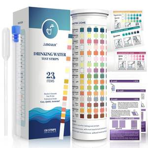lot 8413 image: All-New 23 in 1 Drinking Water Testing Kit 158 Strips,Well Water Testing Kit & Water Test Strip for House Water for Hardness��Chlorine,Copper,Iron,Lead,pH and More