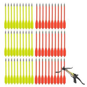 lot 8418 image: SPEED TRACK 60PCS Red and Yellow 6.25 Inch 50-80LB Mini Archery Crossbow Bolts Set with Sharp Metal Tip, Reusable Durable Arrow Darts For Shooting Target Practice, Small Hunting Games, Outdoor Fishing