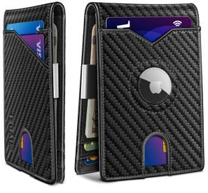 lot 8427 image: miyozi Airtag Wallet for Men,with Money Clip 11 Cards Slim Front Pocket Leather RFID Blocking Wallet with Gift Box