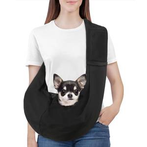 lot 8469 image: Pawaboo Small Dog Sling Carrier, Reversible Hands Free Dog Sling Carriers for Small Dogs and Cats, Puppy Slings Carrier with Safety Harness, Puppy Essentials, Black