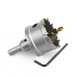 lot 8482 image: 2(51mm) TCT Hole Saw Kit,Tungsten Carbide Hole Saw Drill Bit with Titanium-Plated Pilot Drill bit for Hard Metal,Alloy,Aluminum,Stainless Steel,Plastic,Iron