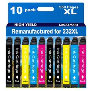 lot 8488 image: LOGASMART Remanufactured for 232XL Ink Cartridges Combo Pack for 232 XL for Epson XP-4200 XP-4205 Workforce WF-2930 WF-2950 Printer 4 Black 2 Cyan 2 Magenta 2 Yellow 10Pack
