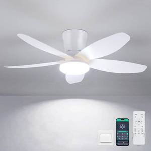 lot 9001 image: Surtime Ceiling Fans with Lights-36 Low Profile Ceiling Fan with Light and RemoteAPP Control,Flush Mount,DC Reversible,LED Dimmable Modern Ceiling Fans for Bedroom,IndoorOutdoor Patio Use(White)