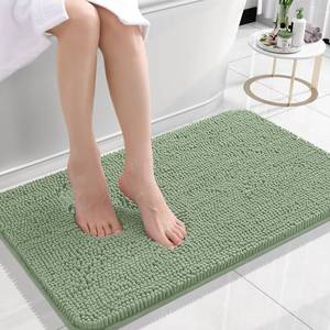 lot 10020 image: OLANLY Bathroom Rugs 24x16, Extra Soft Absorbent Chenille Bath Rugs, Rubber Backing Quick Dry, Machine Washable Bath Mats for Bathroom Floor, Tub and Shower, Home Decor Accessories, Sage Green