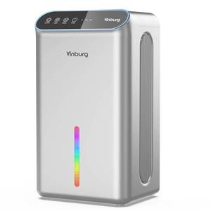 lot 11682 image: Dehumidifiers for Home (85 OZ Water Tank, 800 sq.ft) Quiet Small Dehumidifier for Basement Bedroom Bathroom with Drain Hose, 3 Gear Timer, Sleep Mode, Auto Shut Off, 7 Color Ambient Light