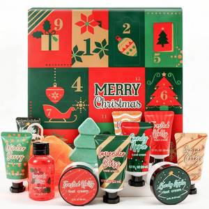 lot 11691 image: BODY & EARTH # LOVE Advent Calendar 2025 Womens Christams Gifts, Advent Beauty Calendar for Teen Girls 12 Days Countdown Calendar Hand Cream Gifts Spa Bath Sets with Body Lotion, Santa Keychain,Green 2 missing