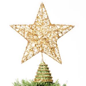 lot 11696 image: Joiedomi 8 inch Christmas Gold Glitter Star Tree Toppers Metal Lighted with 20 LED Lights for Xmas Decorations, Holiday Party Indoor Decor