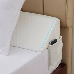 lot 11705 image: Bedluxe Queen Bed Wedge Pillow for Headboard, Wedge Pillow Headboard, Pillow Wedge for Headboard Gap, Bed Gap Filler- Fill The Gap (0-7) Between Headboard and Mattress (Air-Layer White, 60x10x6)