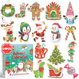lot 11706 image: Diamond Painting Advent Calendar 2025 Girls, Adult, Women, 24pcs Diamond Art Keychains by Numbers, DIY Gem Arts and Crafts for Girls Ages 4-8, 8-12