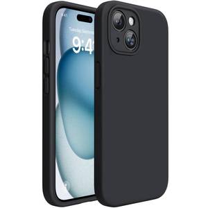 lot 12210 image: Miracase Compatible with iPhone 15 Case, Soft Anti-Scratch Microfiber Lining, Liquid Silicone Case Gel Rubber Shockproof Drop Protection Phone Case for iPhone 15 (Black)