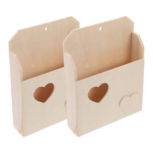 lot 12227 image: Hohopeti Love Envelope Box Unfinished Wooden Mailbox Wall File Holder Pencil Cup Kids Diy Crafts Organizer 7.1X5.3X1.4 Inches