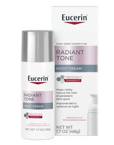 lot 12228 image: Eucerin Radiant Tone Night Cream, Dark Spot Corrector with Thiamidol, Night Moisturizer for Face Helps Visibly Reduce the Look of Persistent Dark Spots, All Skin Types, 1.7 Oz Bottle