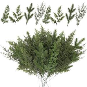 lot 13946 image: KLEWEE 60 Pcs Artificial Pine Branches Assorted Faux Norfolk Pine Stems Evergreen Pine Picks Cedar Sprigs Fake Christmas Greenery for Christmas Tree DIY Craft Garland Wreath Home Garden Decor