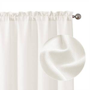 lot 13962 image: Chyhomenyc Bedroom Curtains 63 Inch Length 2 Panels, Faux Linen Textured Light Filtering Soft Airy Yellowish Window Treatment Drapes for Living Room, Each 40Wx63L, Each 40Wx63 L, Cream��prev. Ivory��