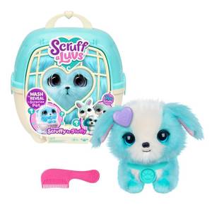 lot 13965 image: SCRUFFALUVS Blue Surprise Pet, Mystery Plush Toys, Stuffed Animals, Wash to Reveal 1 of 3 Rescue Pets Puppy, Bunny, or Kitty - Includes 8.7 Deluxe Pet Carrier - Styles May Vary