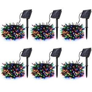 lot 13989 image: 6 Pack Solar String Lights Multicolored, 236 FT 600 LED Solar Twinkle Light Outdoor with 8 Modes & Memory Function, Solar Christmas Lights Waterproof Chrismas Lights for Xmas Tree Party Decorations