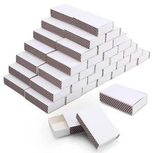 lot 14465 image: Hokoad 60 PCS Blank Matches Containers DIY Match Holder Blank Match Storage Boxes with Double-Sided Striker for Wedding Bridal Baby Shower Birthday Party Favor, No Matches