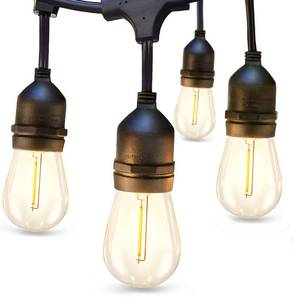 lot 19770 image: addlon LED Outdoor String Lights 24FT with Edison Vintage Shatterproof Bulbs and Commercial Grade Weatherproof Strand - ETL Listed Heavy-Duty Decorative Cafe, Patio, Market Light