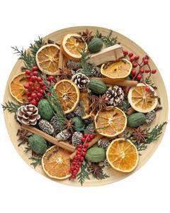 lot 19776 image: Old-Timey Christmas Potpourri Bowl Filler, Decorative Christmas Vase Filler Decor with Cinnamon Sticks, Star Anise, Cloves, Dried Orange Slices, Pine Cones, Red Berry, Vase Filler for Hostess