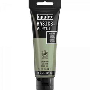 lot 20400 image: Liquitex BASICS Acrylic Paint, 118ml (4-oz) Tube, Green Gray